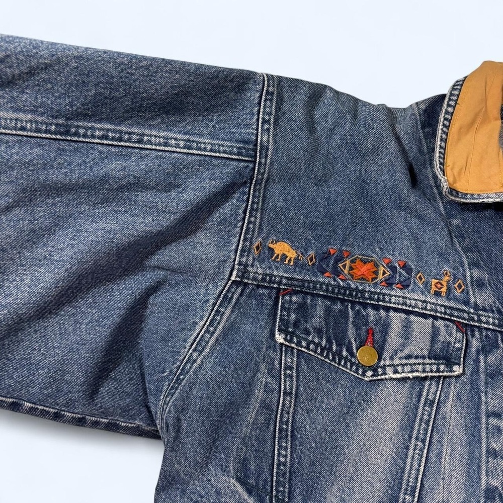 Unique 90s Embroidered Denim Jacket by Together - Picture 3 of 6